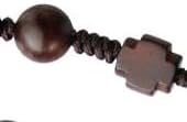 Jujube Wood 5 Decade Rosary 10mm Beads with Cross Shaped Our Father Beads - Image 3