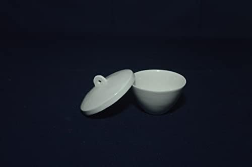Porcelain Crucible, Low Form with Lid, (J Brand), Pack of 6, Capacity-100 ml, Top OD-76 mm.