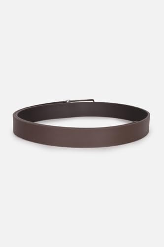 Image of Louis Philippe Men's 100% Italian Leather Shiny Nickel Buckle Formal Profile Belt