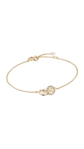 Tory Burch Womens Icon Pav Interlocking Chain Bracelet Tory Gold/Crystal One Size