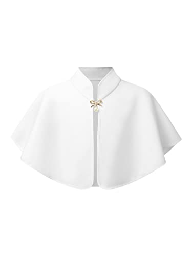 Mufeng Bébé Fille Cardigan Princesse Cape à Capuche de Mariage Baptême Écharpe Capuchon Manteau de Mariée Veste Blouson 6 Mois-5 Ans Blanc A 6-24 Mois