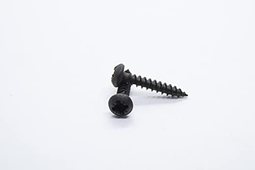 4x16mm (8x5/8) BLACK WOOD SCREW POZI SCREW ROUND HEAD BLACKJAX POZIDRIVE JAPANNED PHILLIPS HEAD SMALL STEEL SCREWS CHIPBOARD MDF CABINET FURNITURE (Pack of 20 - Image 2