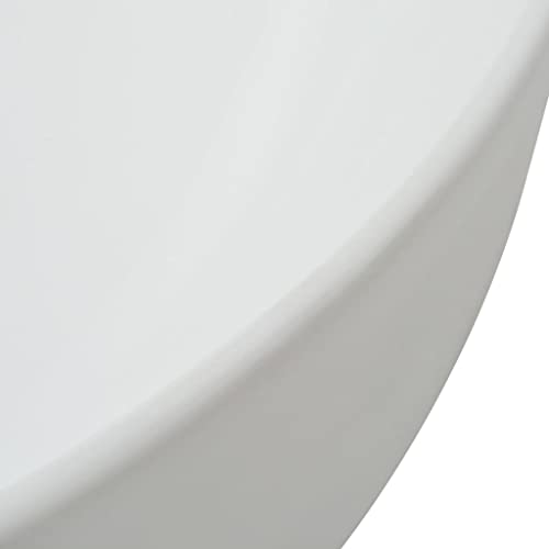 Lavabo triangular de cerámica blanca Mangloder para baño moderno 50,5cm 4