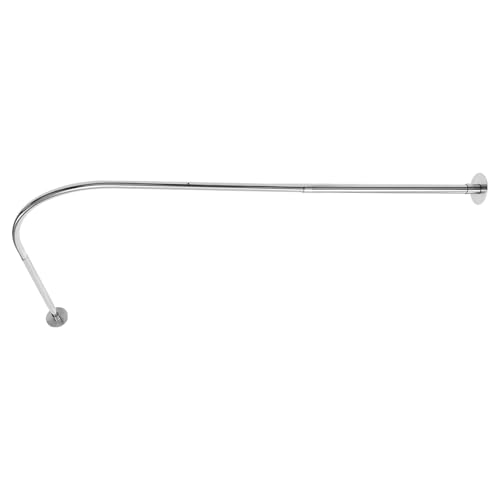 Tringle à rideau de douche réglable en forme de L pour baignoire d'angle sans perçage Tringle de douche de qualité supérieure avec installation facile...