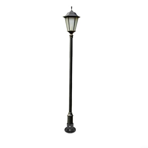 Poteau d'éclairage stable avec la bride de sol solide en acier noir - 5