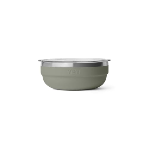 Image of YETI Rambler Low Bowls, Vacuum Insulated, Stackable and Nestable Stainless Steel Bowl with Lid, 1.6 Quart, Pampa Green