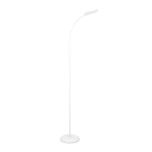 EGLO LED Stehlampe Lauro, Lampe Wohnzimmer, Standleuchte touch dimmbar, flexible Leselampe aus Kunststoff in Weiß, warmweiß-kaltweiß, 132 cm