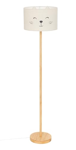 PEGANE Lampadaire enfant en bois coloris naturel et acier - diamètre...