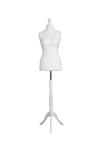 LUSORIA - Mannequin de couture - Buste de couture féminin - Blanc - Taille L : 40/42