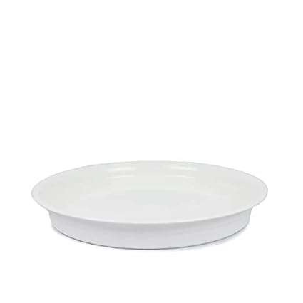 Gamla Tray 9 Inch for Plant Pots Planter Bottom Plate Plastic Drip Tray (White, Pack of (4, White)-image-0