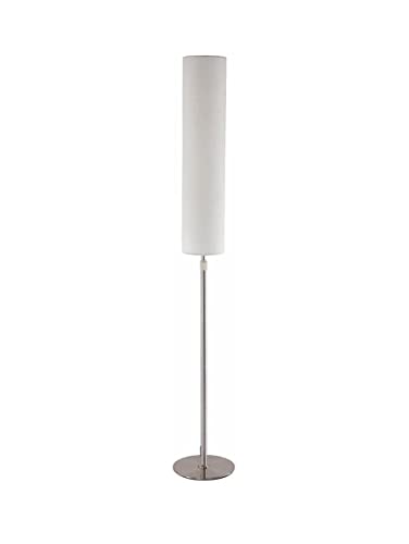 Lámpara de pie en acero inoxidable con diseño cilíndrico sofisticado