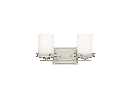 Image of Kichler Hendrik 14.5 inch 2 Light Vanity Light with Light Umber Etched Glass Olde Bronze
