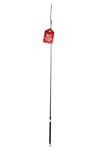 HORZE Lightweight Dressage Whip with Bling and Leather Grip Handle - Black - 40 in