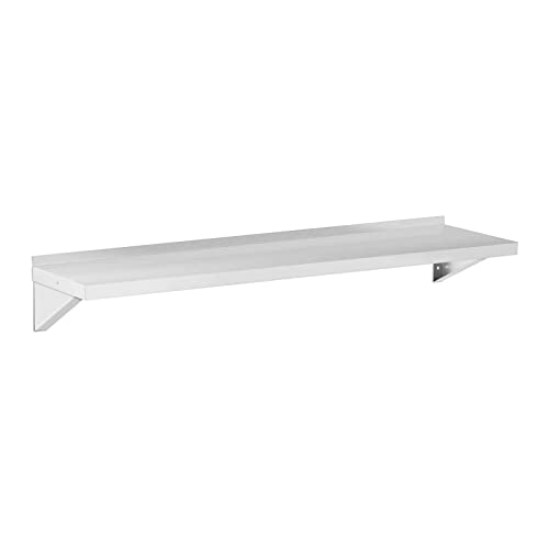 Royal Catering Rcwr-150.1 - Estante De Pared Acero Inoxidable, 150 X 40 Cm, Hasta 80 Kg