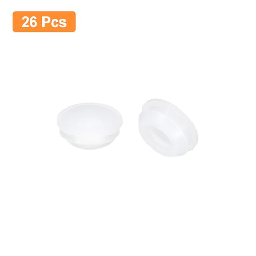 Image of uxcell 26 Pcs Silicone Plugs, Rubber Round Snap in Locking Hole Plugs for 12-13mm Hole, Hole Stoppers Waterproof Hole Plug for Metal Tube, Furniture End Caps Inserts, Clear