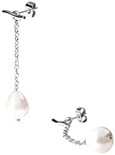 Purelei Drop Pearl Earrings - Adjustable 2-in-1 Design | Wavy Stud Earrings with Removable Chain & Teardrop Shell Pearl | Stainless Steel & 14K/18K Gold Plating image 3