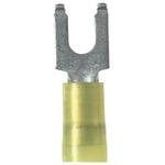 Panduit, PN10-8FF-D, Flanged Fork Terminal Nylon Insulated 12-10 AWG #8 Stud Size Bulk Package. (500 Item/s)