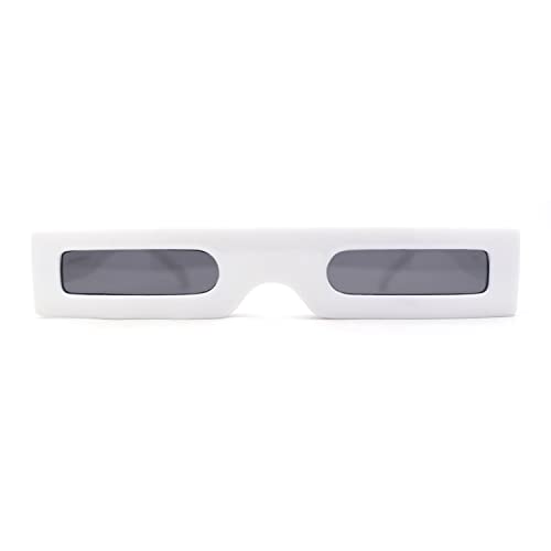 SA106 80s Squared Narrow Rectangular Robotic Futurism Plastic Sunglasses