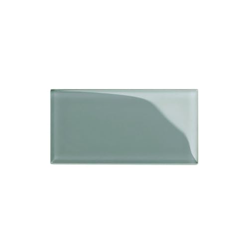 Giorbello Glass Subway Backsplash Tile, 3 x 6, Slate, Sample Tile (1 Piece)
