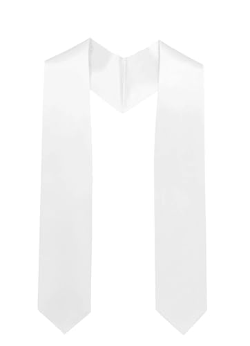 Happy Secret Graduation Stole for Adults, 60 Inch Plain Satin Graduation Sash, Solid Color Blank Stole for Commencement Ceremony