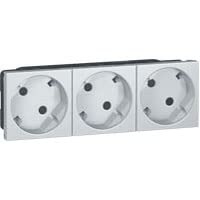Legrand 079283 MSC SDO bloc triple Schuko alu de haute finition
