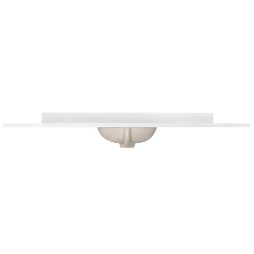 Image of Design House Cultured Marble Vanity Top, 61 in W x 22 in D, Integrated 4 in Centerset Oval Sink & Backsplash, Solid White, 597427