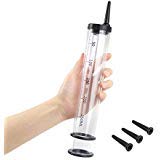250ml Syringe Launcher Applicators Lube Tube,Oil Shooter Launcher,Health Care Aid Tools,With Scales Smooth Rounded Tip & Cap Syringe (Transparent)