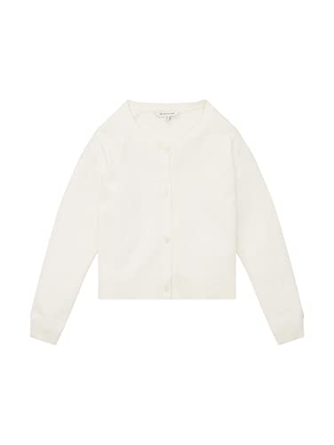 TOM TAILOR Mädchen Kinder Strickjacke mit Pailetten 1034429, Weiß, 92-98