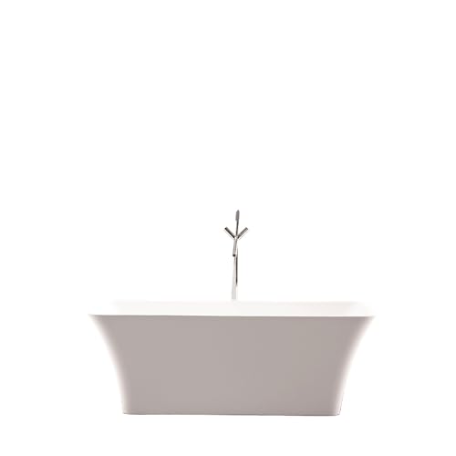 Vanity Art 67 X 29 Inch White Acrylic Freestanding Bathtub | Contemporary Design Soaking Tub with Pop-up Drain and Slotted Overflow Included, UPC Certified VA6820-PW
