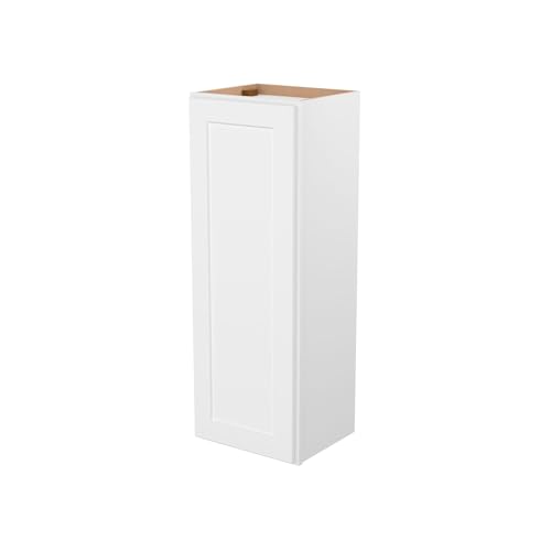 Image of Furinno Shaker 1-Door-3 Shelves Wall Kitchen Cabinet, Ready to Assemble, 12 D x 15 W x 42 H, White