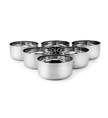 Shivhomeworld Shiv Home World Stainless Steel 22G Sadi Vati Silver (Size-6.5) Set of 6