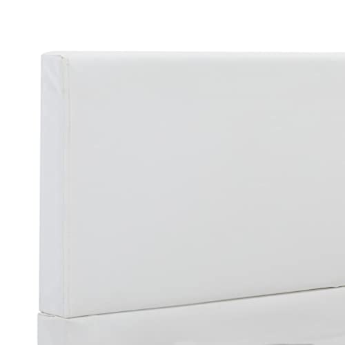 vidaXL Polsterbett mit Rückenlehne Bett Kunstlederbett Doppelbett Bettgestell Lattenrost Bettrahmen Schlafzimmerbett Weiß 120x200cm