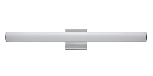 Image of Maxim Lighting Rail 30 inch Bath Vanity Light | Polished Chrome Aluminum Finish | Transitional Indoor Light Fixture | Ideal for Bathrooms & Powder Rooms | Dimmable Damp Rated | 52103PC