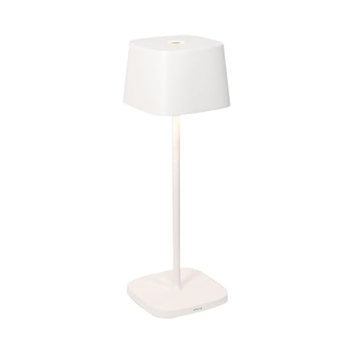 Zafferano-Lampe-Ofelia-Lampe-de-Table-Rechargeable-et-Sans-Fil-avec-Controle-Tactile-Utilisable-egalement-comme-Lampe-dExterieur-Dimmer-2200-3000-K-Hauteur-29-cm-Couleur-Blanc