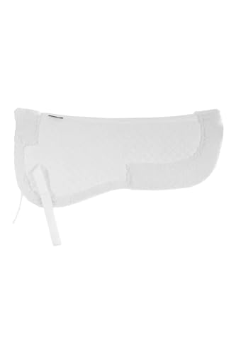 HORZE Fur Half Pad | Durable, Breathable, Non-Slip Correction Saddle Pad - White - Horse
