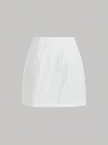 Womens' Asymmetrical Hem Plain Skirt Daily Wear Casual Mini Skirts for Women2