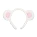SOLUSTRE Bear Ears Headband Cloth Bear Face Wash Headband Adorable Head Wear for Women and Kids, White