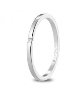 Bague Alliance Mariage Or Blanc 18 carats Diamant Belen 1,65 MM ARGYOR 63