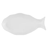 Hemobllo Plato de Cerámica para Pescado Diseño Pez Mate Resistente al Lavavajillas para Hogar Restaurante Fiesta Cocina