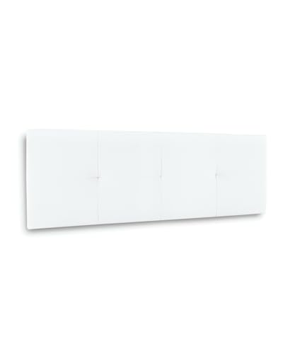 Home Heavenly®- Cabecero tapizado Jansen. para Cama Individual en Polipiel Blanca con Acolchado de 4 cm. Fabricado en España (105, Blanco)