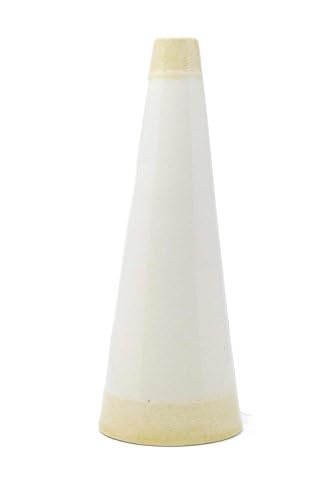 Ceramic Conical Flower, Bud Or Decorative Vase 9.5 inches Tall (White)