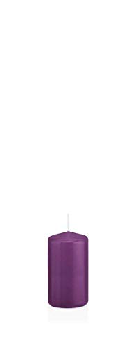INNA-Glas Bougie cylindrique Maeva, Violet, 10cm, Ø5cm, 23h - Made in Germany - Bougie Votive Cover