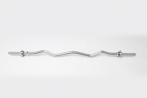 YORK Chrome Spin-Lock Curl Bar With Spin-Lock Collars