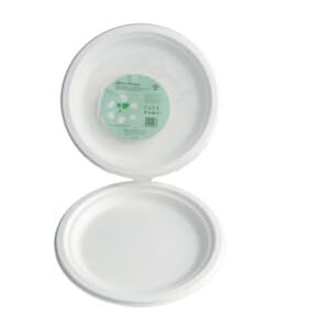 Generico PIATTO LISCIO DIAM. 22 CM IN POLPA DI CELLULOSA BIODEGRADABILE E COMPOSTABILE - CONF. DA 500 PEZZI