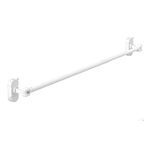 Tringle à rideau à ventouses barre de tension en acier réglable 116-208cm blanc - 2