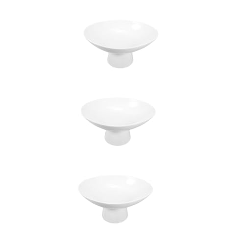 MAGICLULU 3 Piezas Plato De Frutas Batidora De Cafe Soporte Para Platos Agitador Doméstico Pelador De Frutas Plato Alto De Frutas Lijadora De Disco De Papel De Lija Cerámica