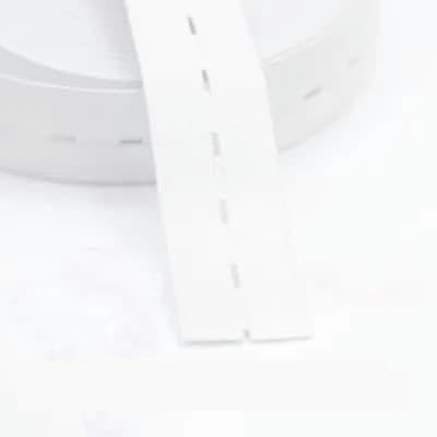 15/20/25/30mm Black White Button Hole Knit Elastic Band Rubber Band Waist Band Stretch Rope DIY Sewing Accessories-30mm White-with Hole 1yard