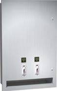ASI 04684-9-50 Napkin/Tampon Vendor, 50¢ operation - Surface Mounted