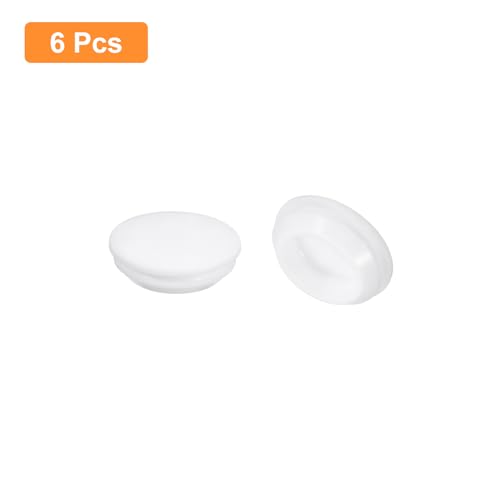 Image of uxcell 6 Pcs Silicone Plugs, Rubber Round Snap in Locking Hole Plugs for 22-24mm Hole, Hole Stoppers Waterproof Hole Plug for Metal Tube, Furniture End Caps Inserts, White