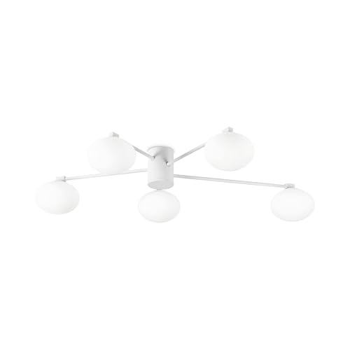 HERMES Plafonnier Globe 5 Lumières 90cm Blanc de Ideal Lux pour salon